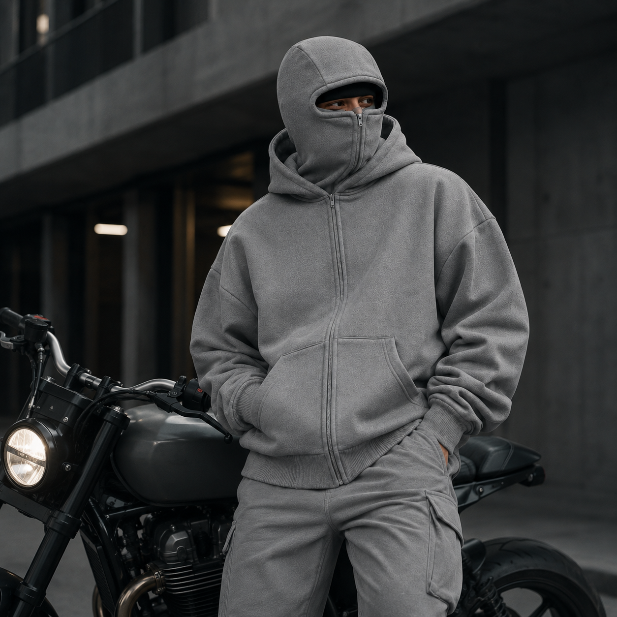 Hoodie Motero con Pasamontañas